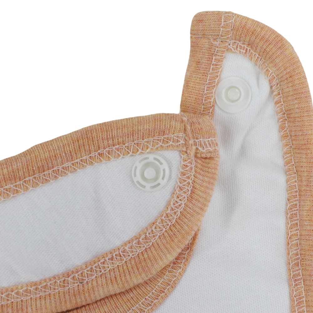 Cotton Baby Bib – Salmon & White with Night Owl Print