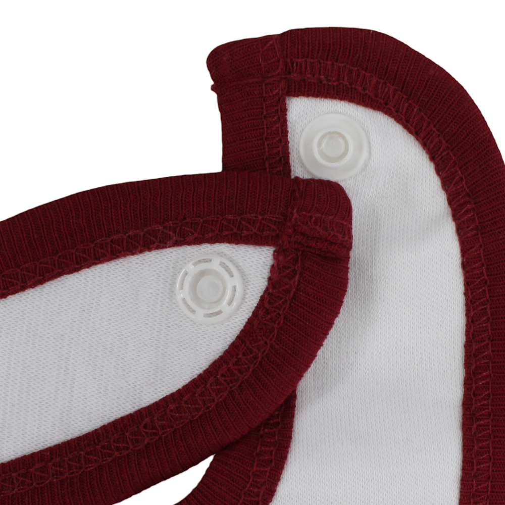 Cotton Baby Bib – Burgundy & White with I’m a Sweet Girl Print