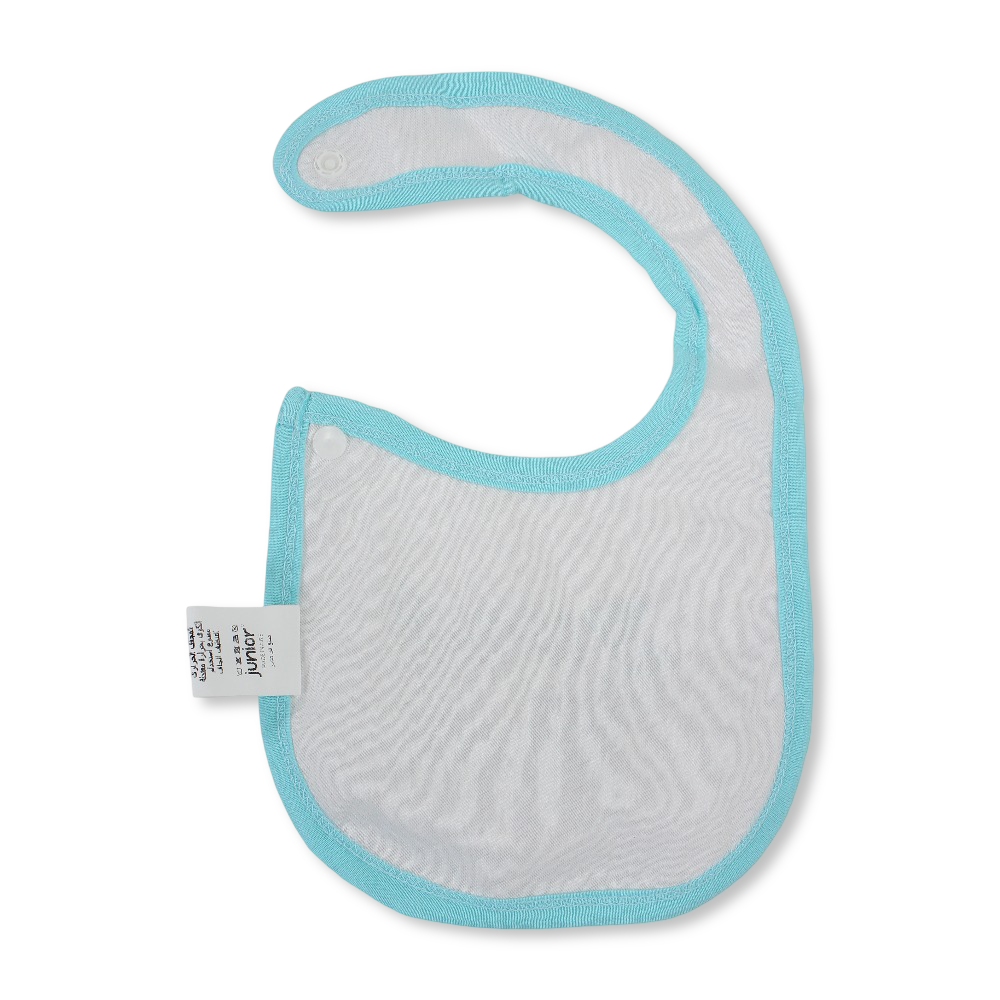 Cotton Baby Bib – Aqua & White with Little Flower Print