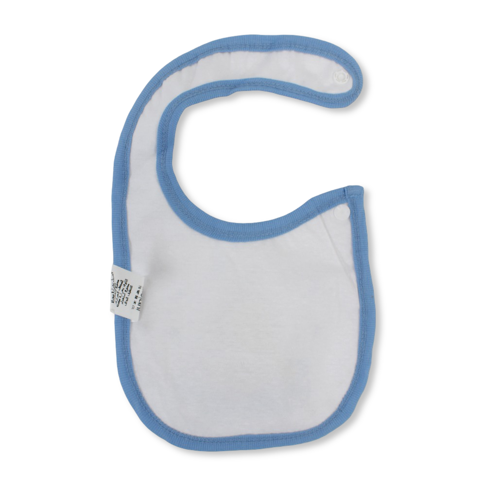 Cotton Baby Bib – Indigo & White with Cute Teddy Print