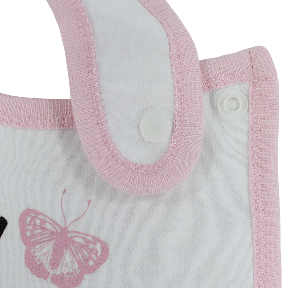 Cotton Baby Bib – Pink & White with I’m a Sweet Girl Print