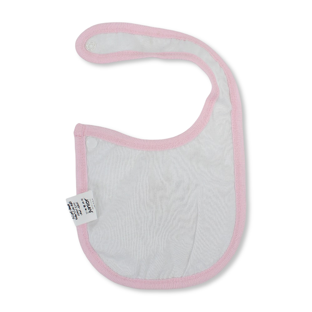 Cotton Baby Bib – Pink & White with I’m a Sweet Girl Print