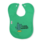 Cotton Baby Bib – Green with Cactus Print