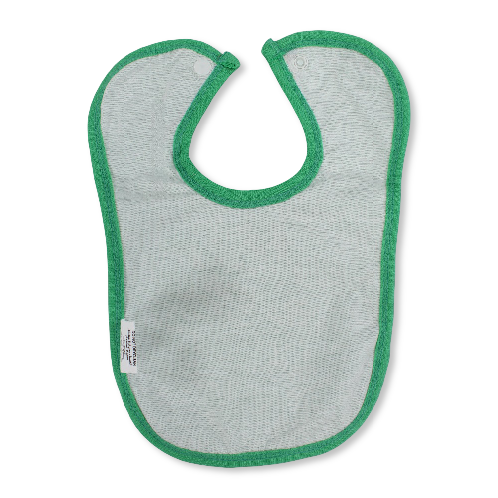 Cotton Baby Bib – Green with Cactus Print