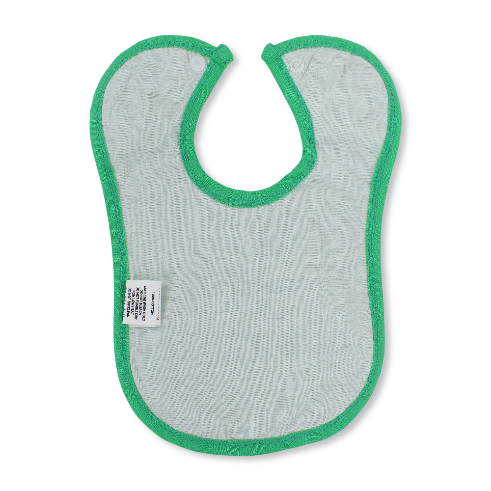 Cotton Baby Bib – Green with Cactus Print