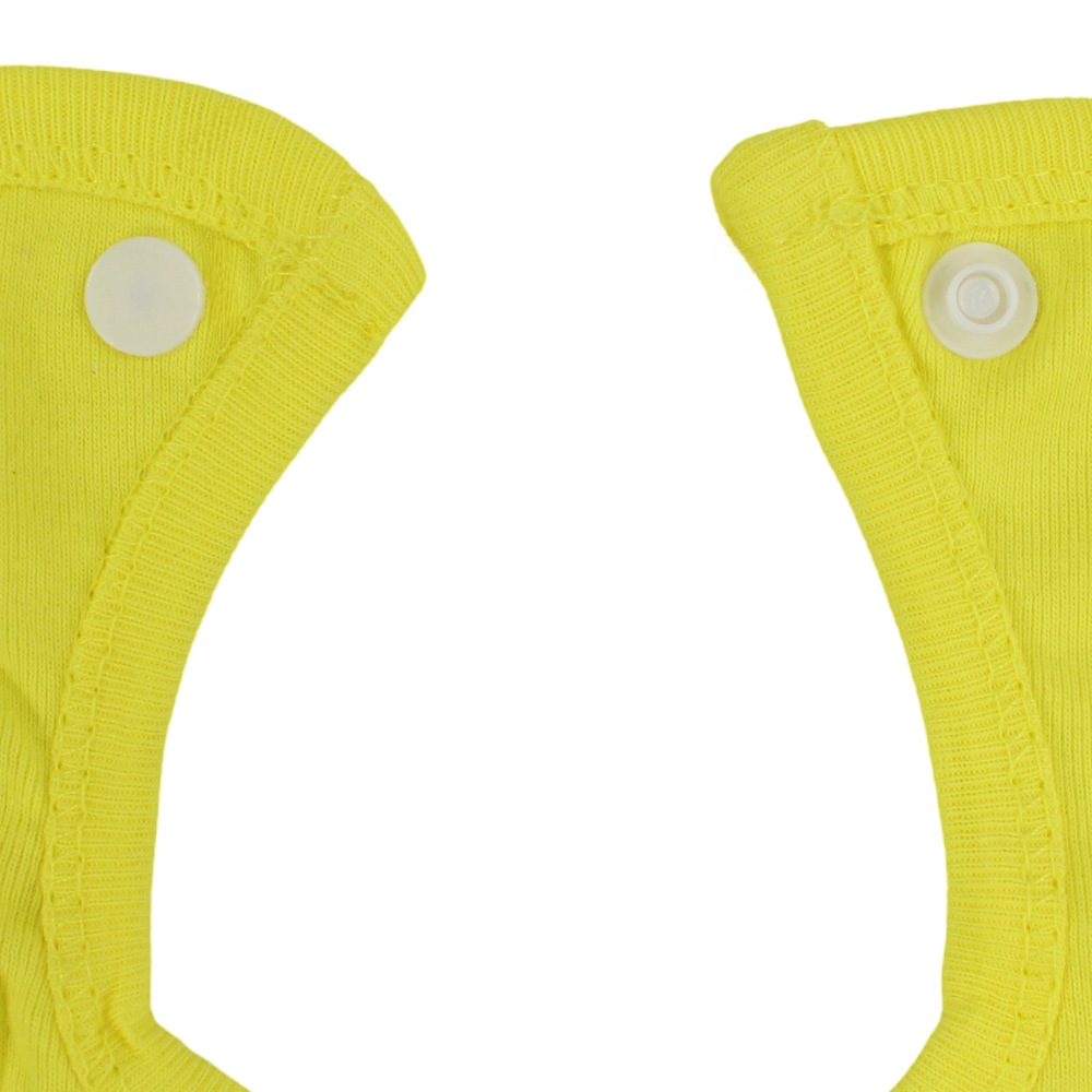 Cotton Baby Bib – Yellow with Cool Summer Cactus Print