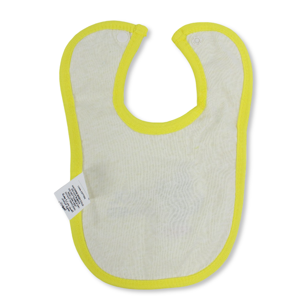 Cotton Baby Bib – Yellow with Cool Summer Cactus Print