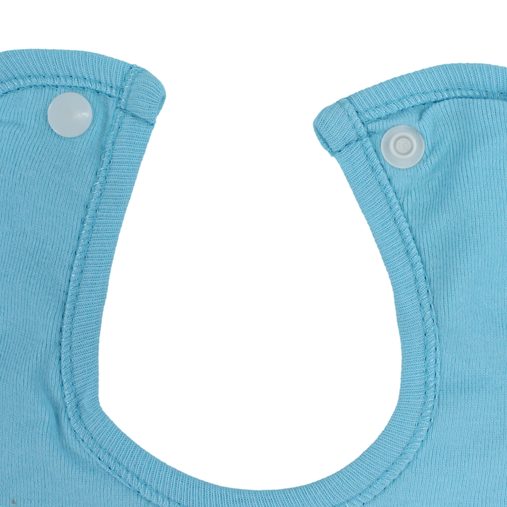 Cotton Baby Bib – Aqua with Cool Summer Cactus Print