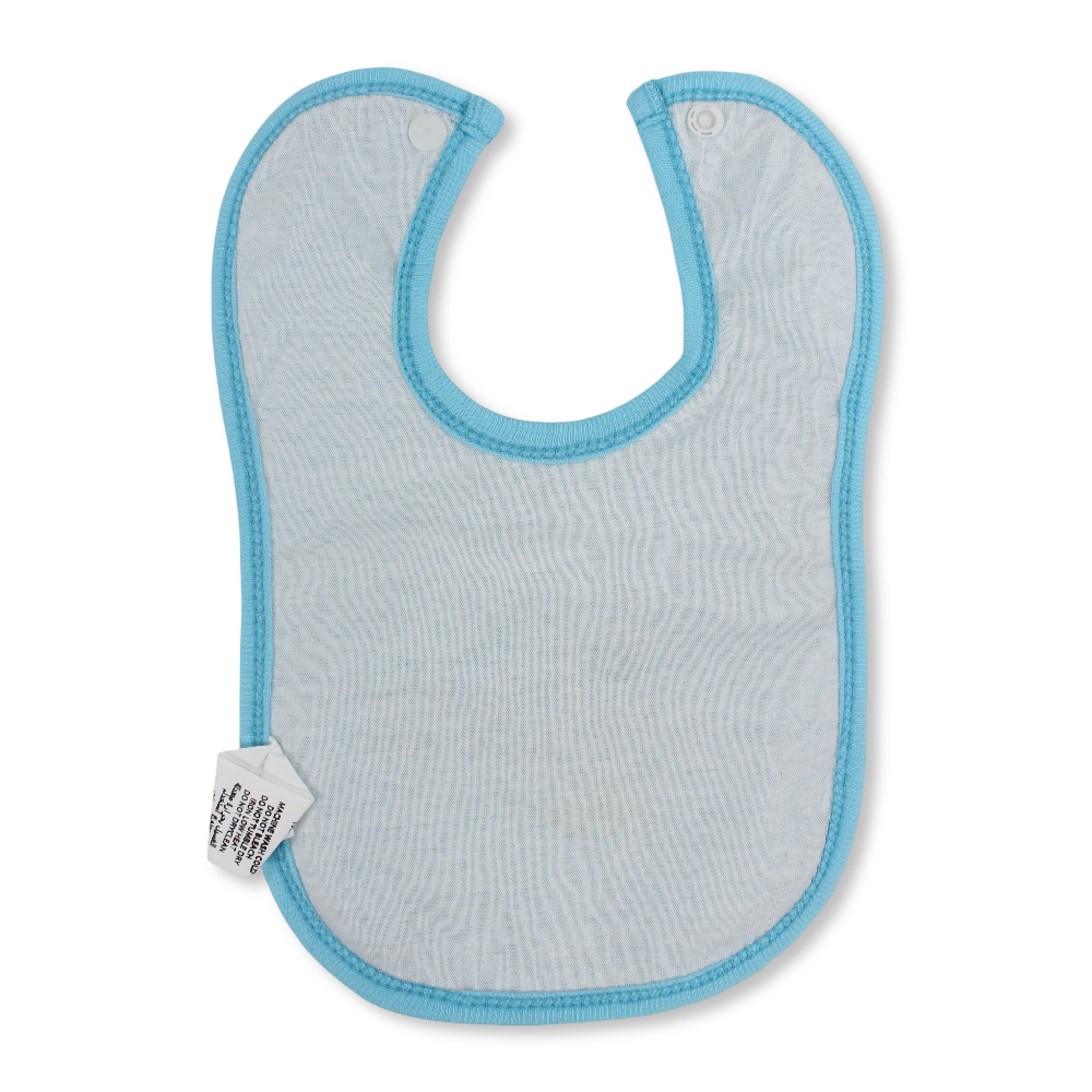 Cotton Baby Bib – Aqua with Cool Summer Cactus Print