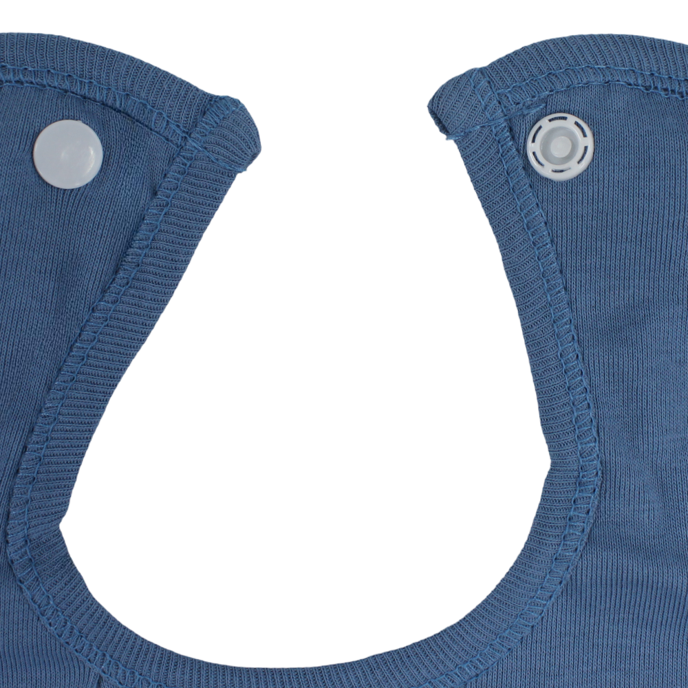 Cotton Baby Bib – Indigo with Cool Summer Cactus Print