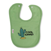 Cotton Baby Bib – Green with Cool Summer Cactus Print