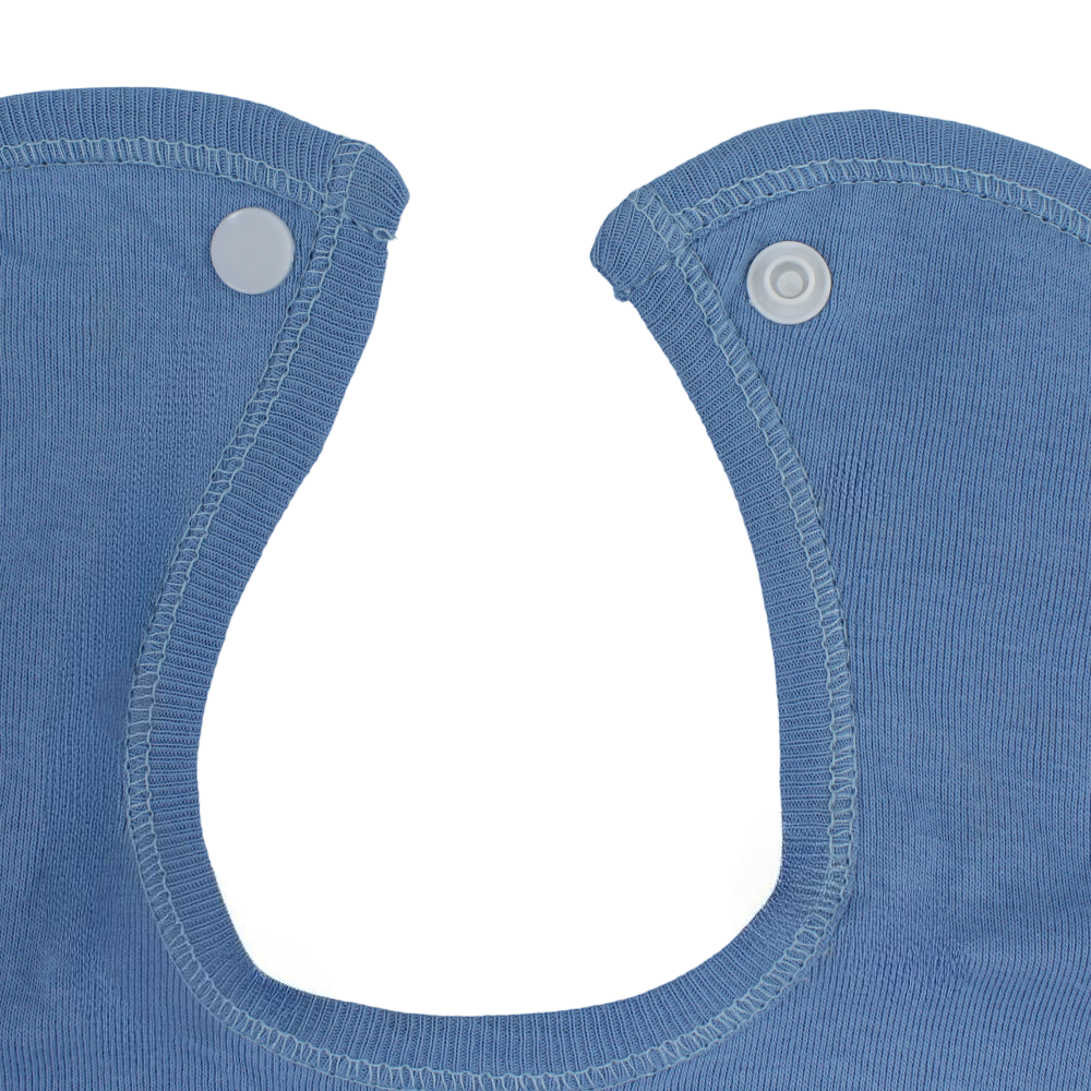 Cotton Baby Bib – Baby Blue with Little Dreamer Print