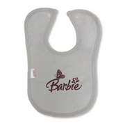 Cotton Baby Bib – Beige with Barbie Print