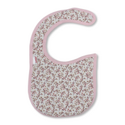 Cotton Baby Bib – Pink & Off-White with Floral Print