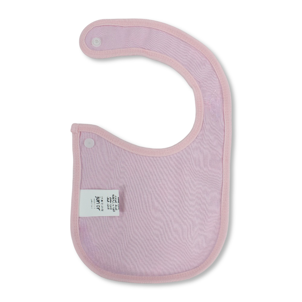 Cotton Baby Bib – Pink & Grey with Elephants Print