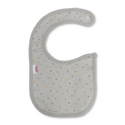 Cotton Baby Bib – Beige with Colorful Print