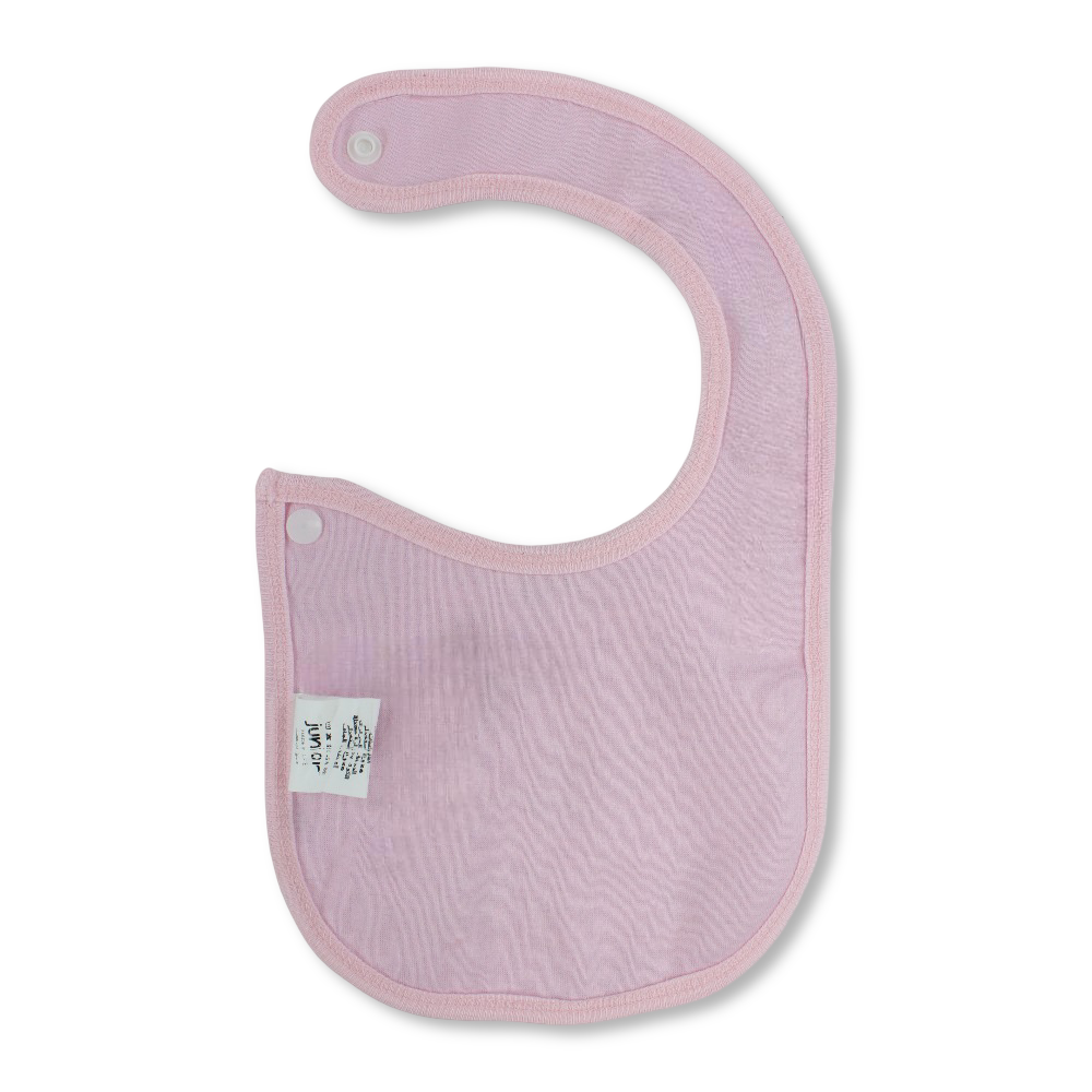 Cotton Baby Bib – Pink & Off-White with Bird Print