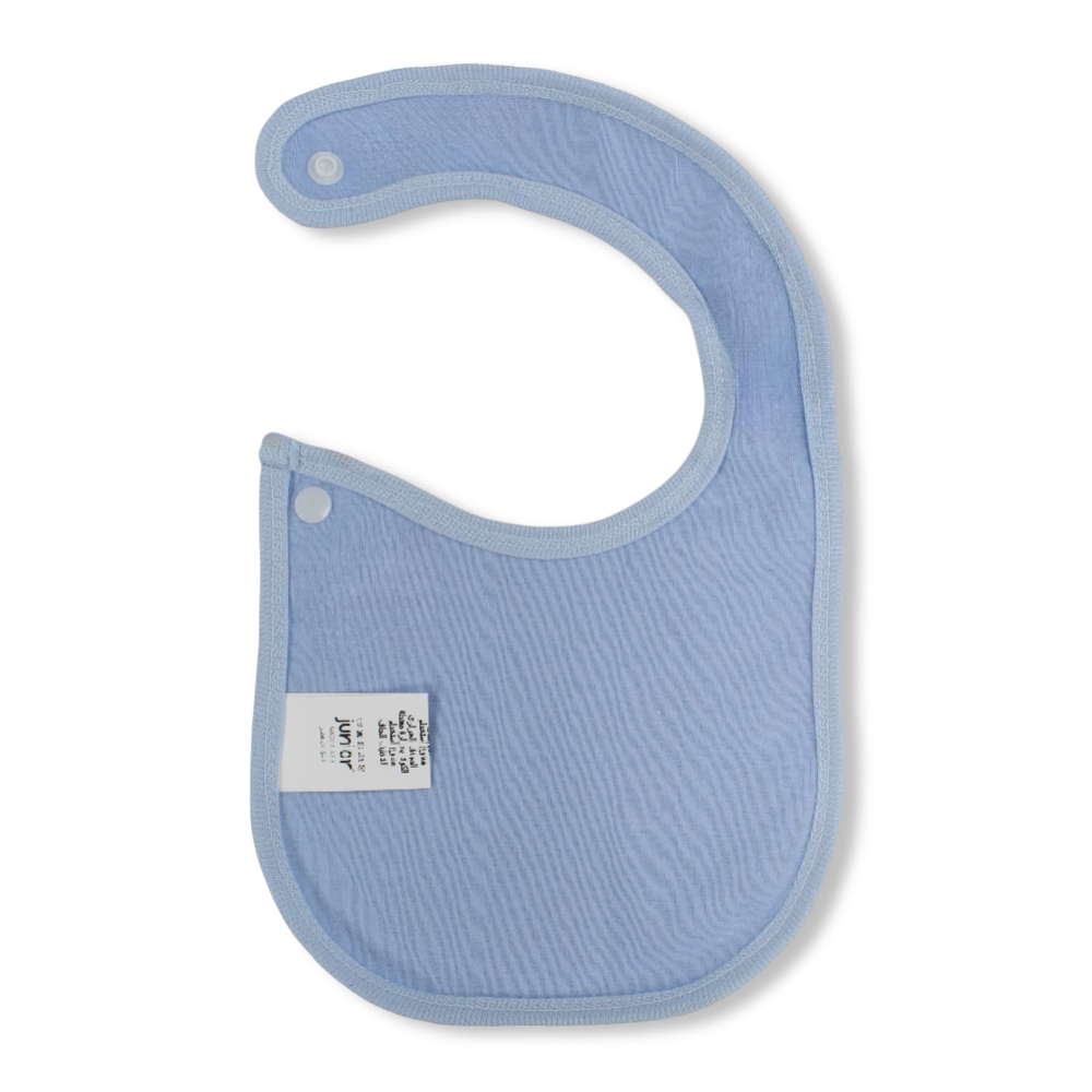 Cotton Baby Bib – Baby Blue & Off-White with Bicycle Print