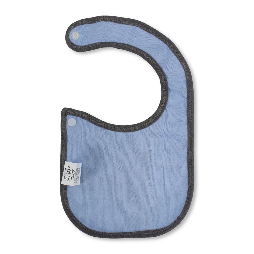 Cotton Baby Bib - Grey & Beige with Circus Print