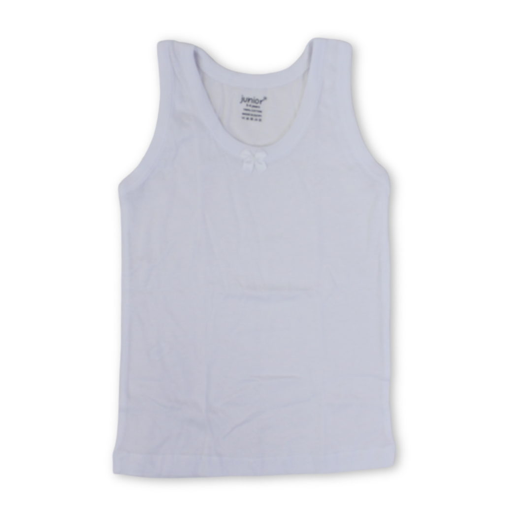Girls Cotton Sleeveless Undershirt – White - Clothing - Junior