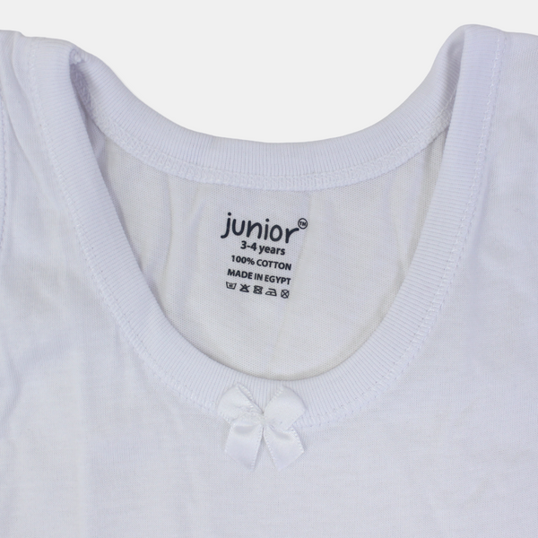Girls Cotton Sleeveless Undershirt – White