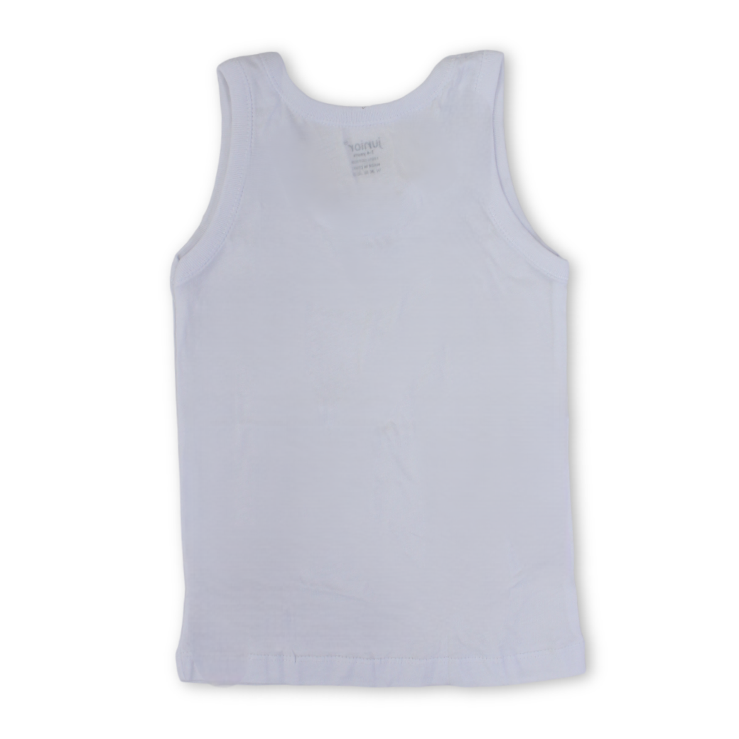 Girls Cotton Sleeveless Undershirt – White