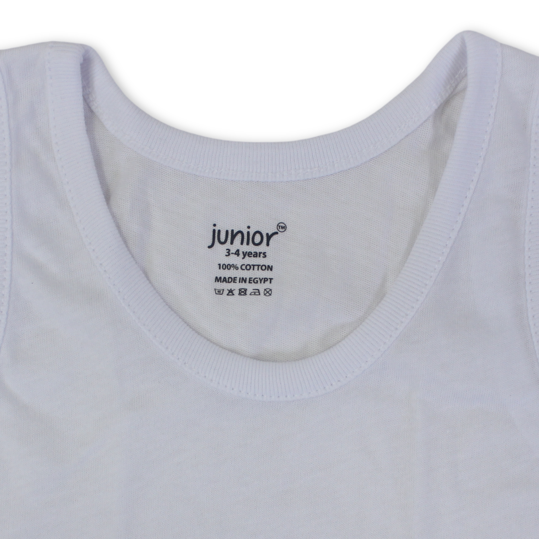 Boys Cotton Sleeveless Undershirt – White