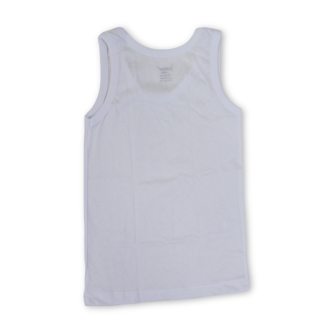 Boys Cotton Sleeveless Undershirt – White