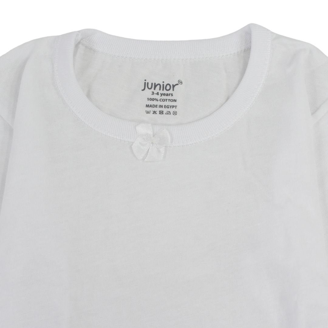 Girls Cotton Long-Sleeved Undershirt – White