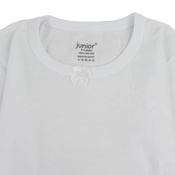 Girls Cotton Long-Sleeved Undershirt – White