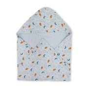 Cotton Baby Blanket – Baby Blue with Space Print