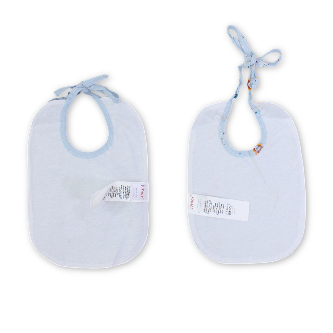 Cotton Baby Bib – Baby Blue with Space & "Dream Big" Print