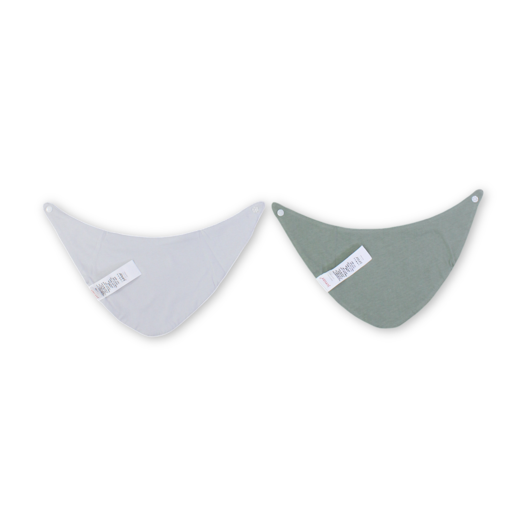 Cotton Baby Bib – Grey & Pestage with "Get List" Print