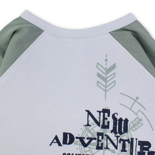 Cotton Long-Sleeved Baby Bib – Grey & Pestage with "Get List" Print