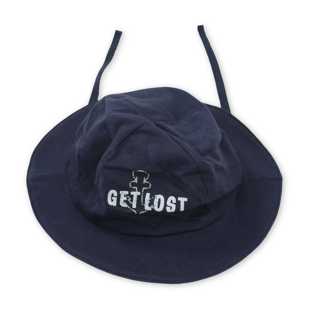 Baby Boys Cotton Cab – Navy with "Get List" Print