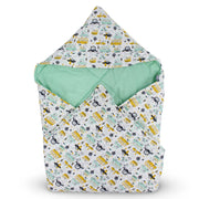 Cotton Baby Blanket – Off-White with Vehicles Design