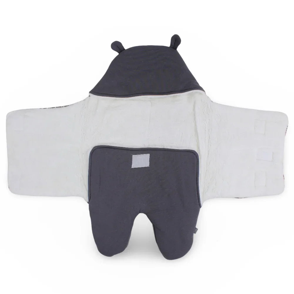 Baby Boys Cotton Swaddle – Grey with “Cool and Wild“ Design
