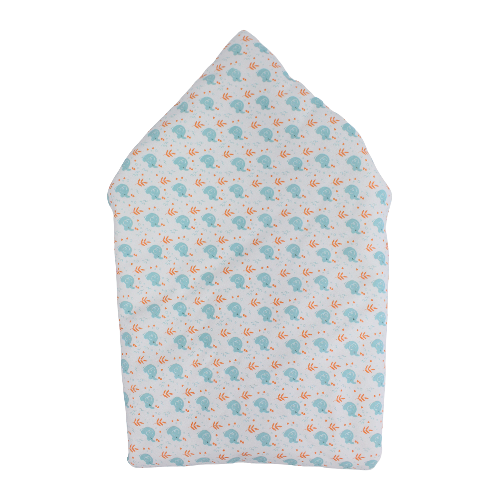 Cotton Baby Blanket – Off-White with Little Elephants Print