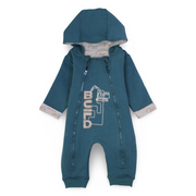 Baby Boys Hooded Footless Onesie – Mint with Build Design