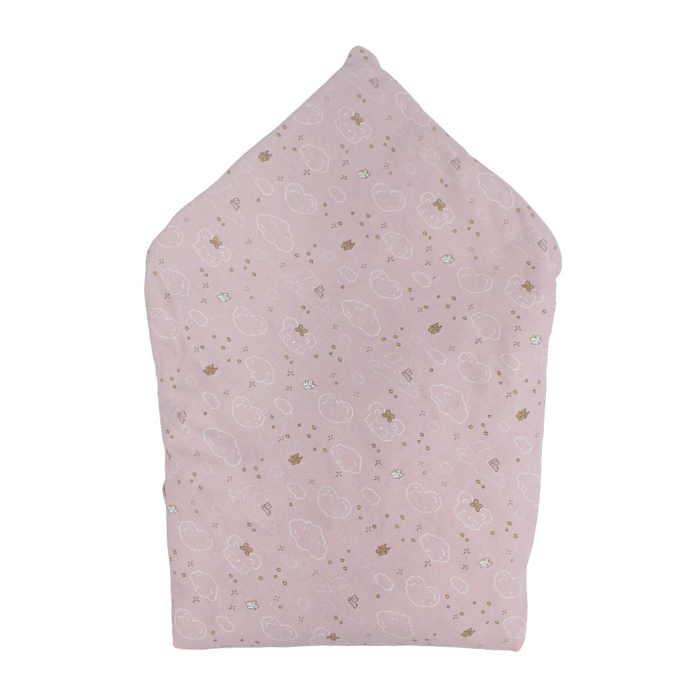 Cotton Baby Blanket – Pink with Stars & Clouds Print