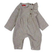 Baby Girls Cotton Footless Onesie – Coffee with Buttons Design