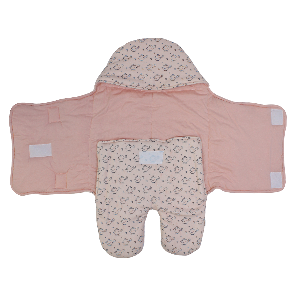 Baby Girls Cotton Swaddle – Pink with Elephant Design