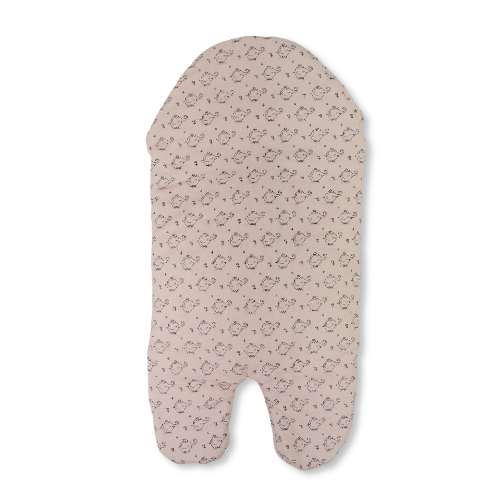 Baby Girls Cotton Swaddle – Pink with Elephant Design