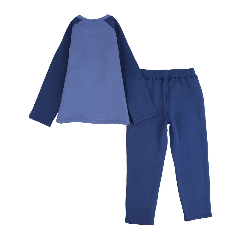 Boys Cotton Pajama Set – Indigo with “Peaceful Mind“ Design