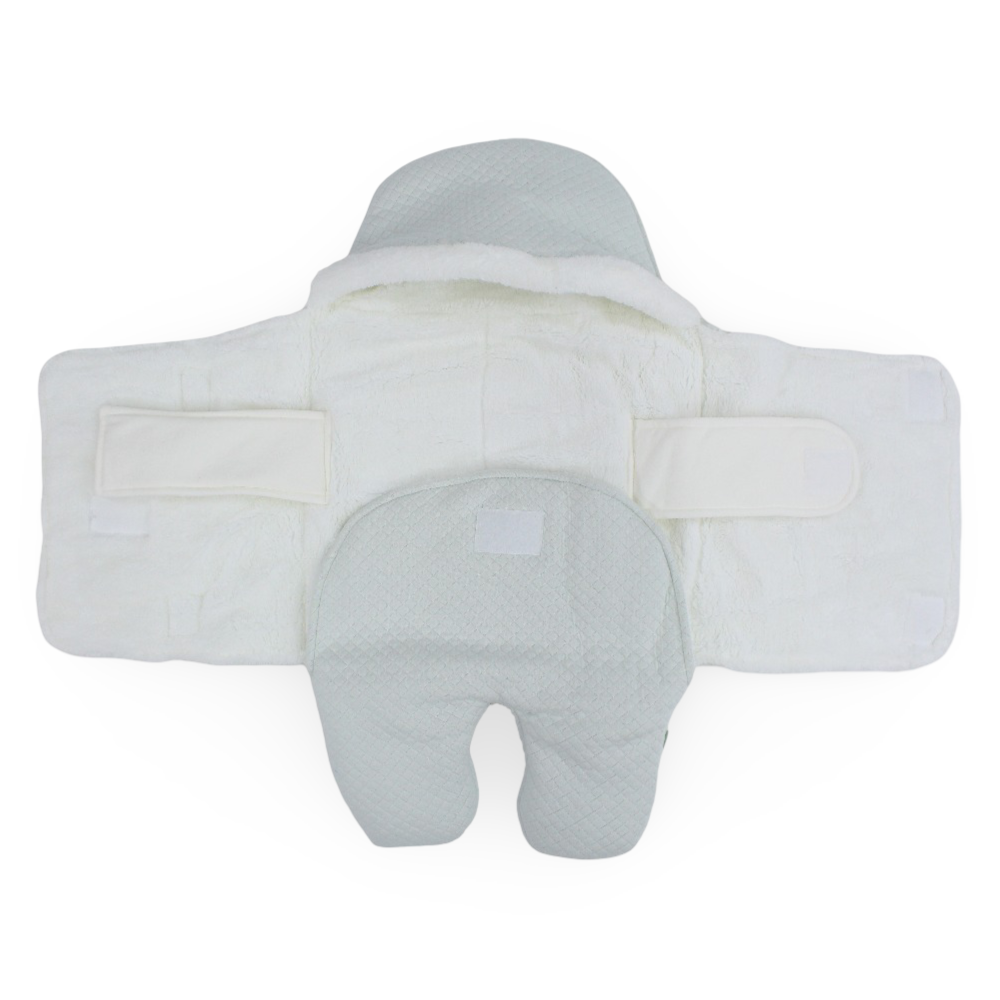 Baby Boys Cotton Swaddle – Aqua with Bear Design