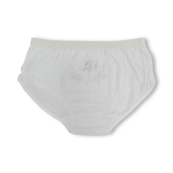 Girls Cotton Pantie – Off-White with "Flower" Print
