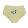 Girls Cotton Pantie – Yellow with "Spring" Print