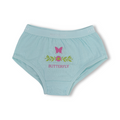 Girls Cotton Pantie – Aqua with "Butterfly" Print
