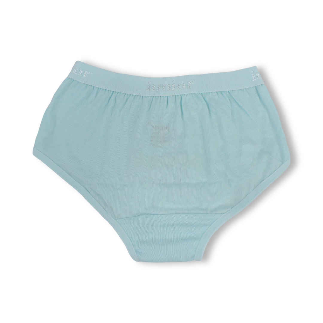 Girls Cotton Pantie – Aqua with "Butterfly" Print