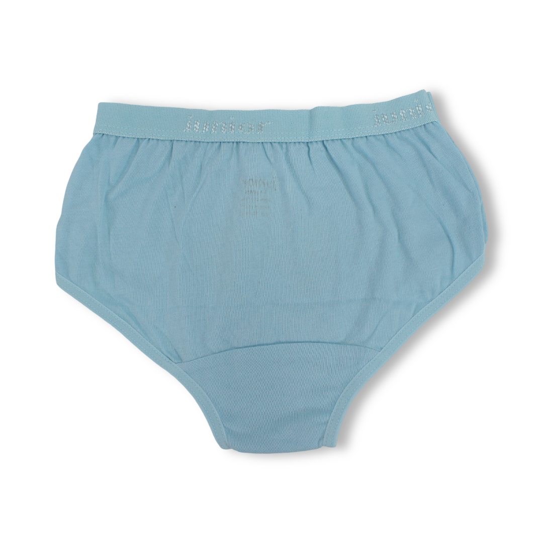 Girls Cotton Pantie – Aqua with "Enjoy Spring" Print